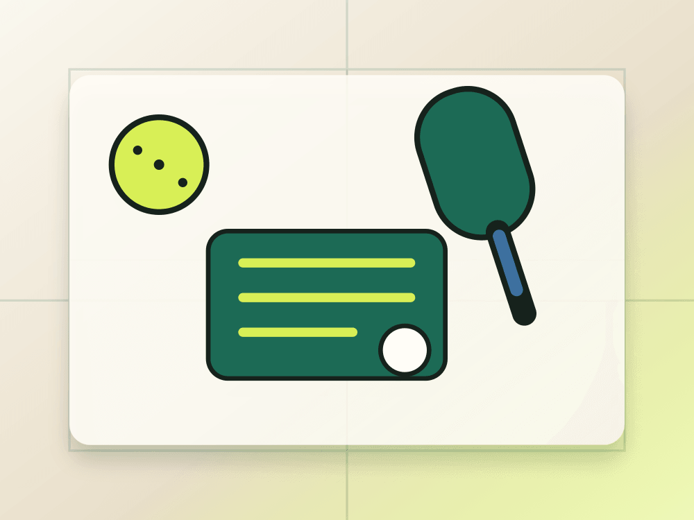 Starter pickleball gear on a court