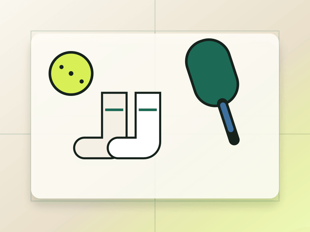 Athletic socks selected for pickleball court play